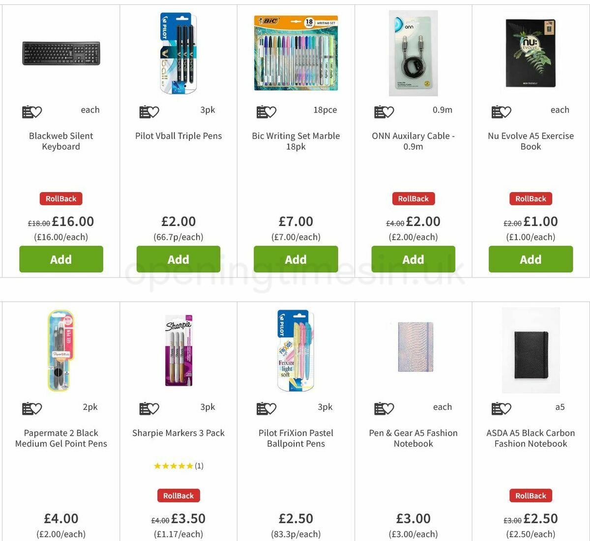 ASDA Back to School Offers from 19 August