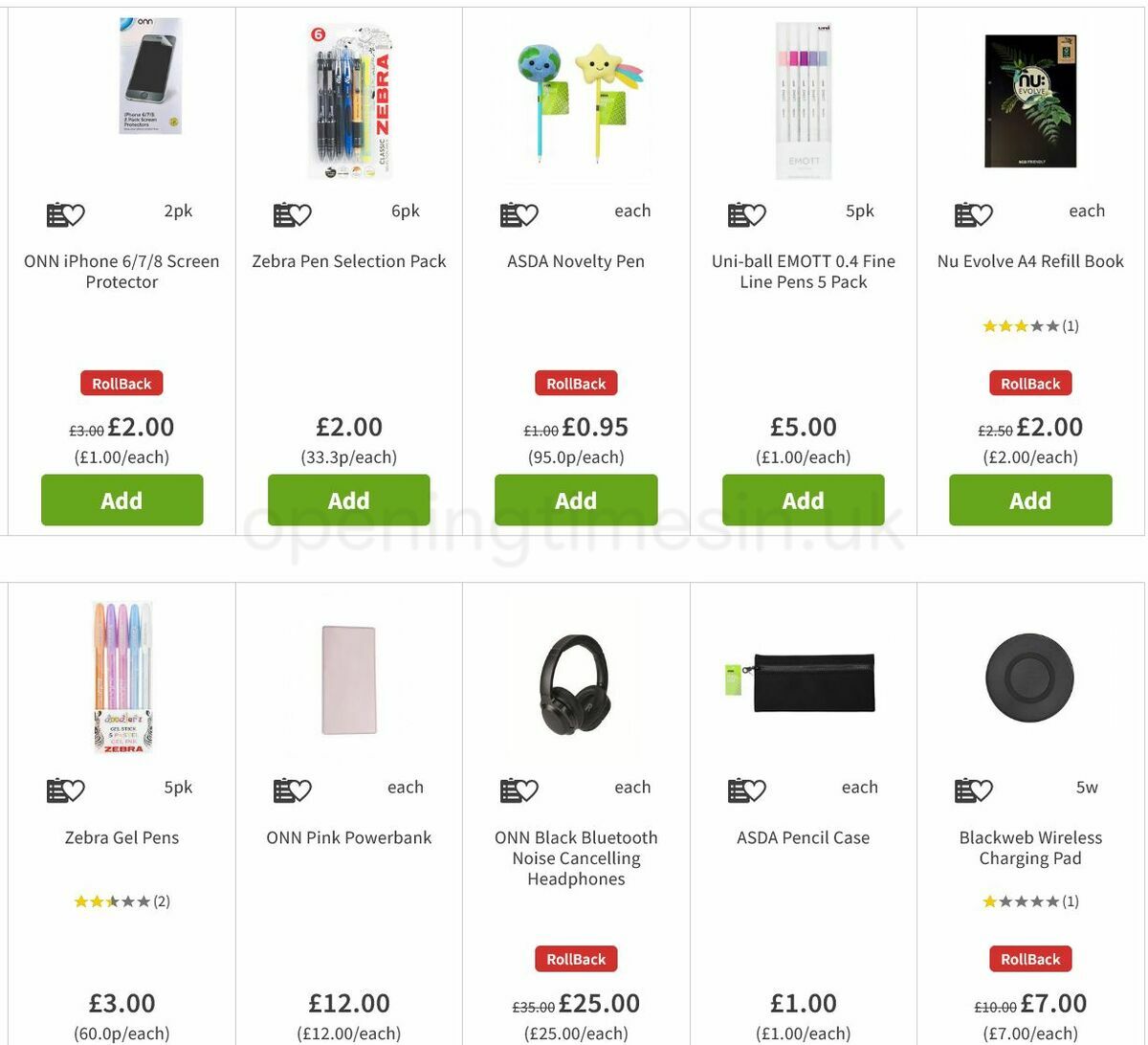 ASDA Back to School Offers from 19 August