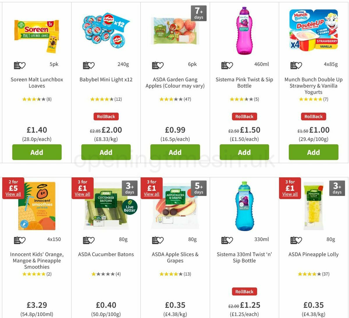 ASDA Back to School Offers from 19 August