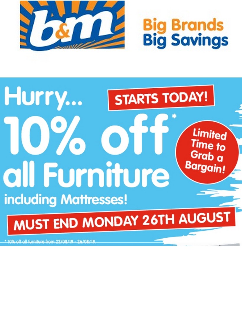 B&M Bank Holiday Offers from 22 August