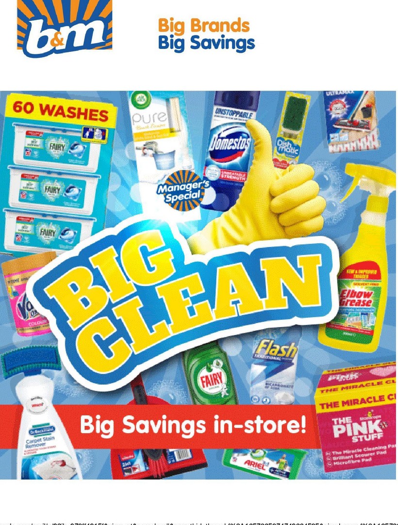 B&M Big Clean Offers from 31 January