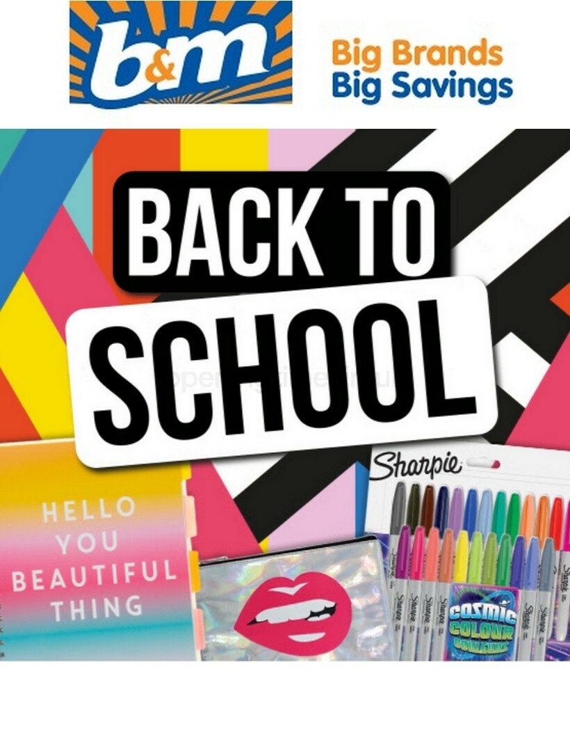 B&M Back to School Offers from 15 August