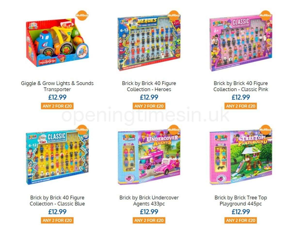 B&M 2 for £20 Toys! Offers from 2 August