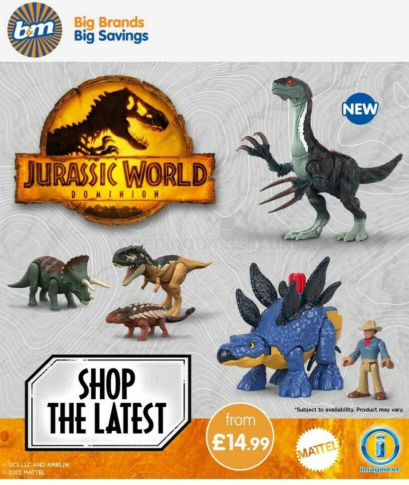 B&M Jurassic World Offers from 25 June