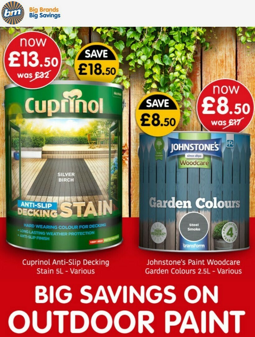 B&M 50% off Paints Offers from 26 July