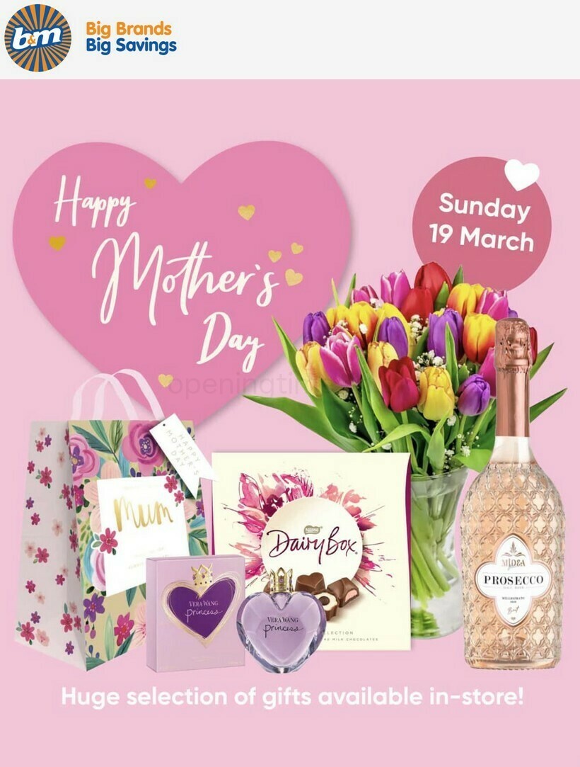 B&M Mother's Day Offers from 28 February
