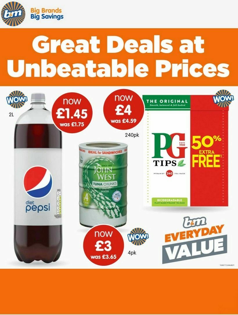 B&M WOW Deals Offers from 8 August