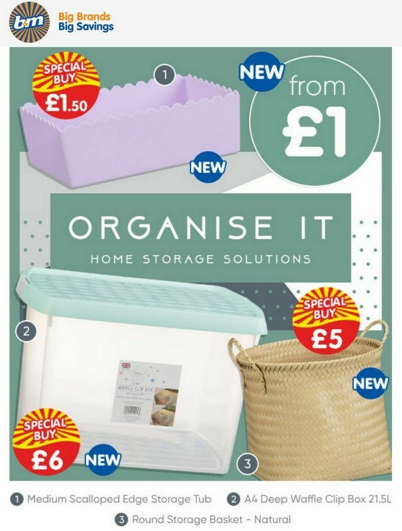 B&M Organise It Offers from 8 January