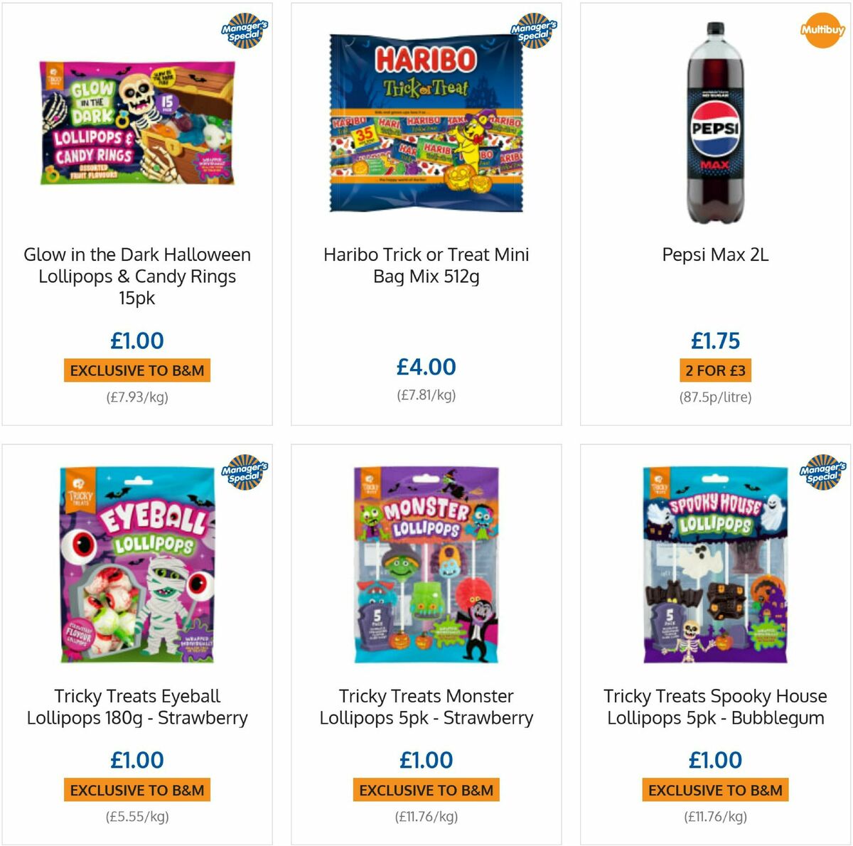 B&M Halloween Offers from 24 September