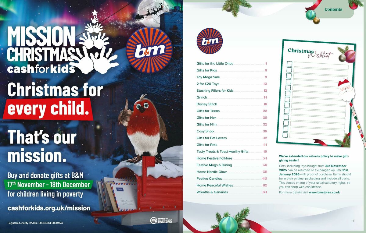 B&M Christmas Gift Guide Offers from 24 October