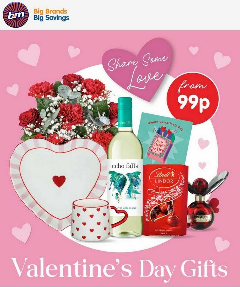 B&M Valentine's Day Offers from 27 January