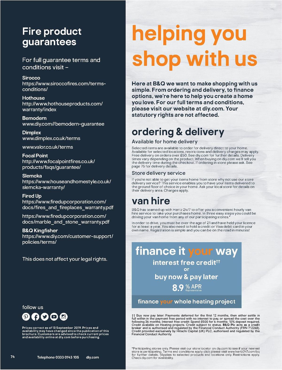 B&Q Fire Collections Offers from 13 September