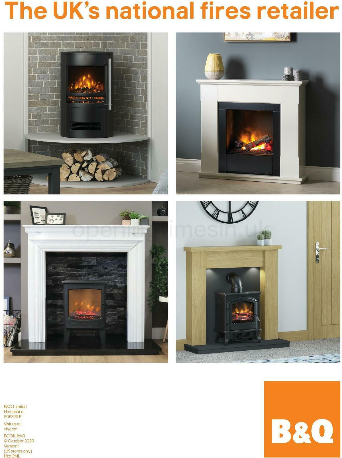 B&Q Fire Collections Offers from 1 November