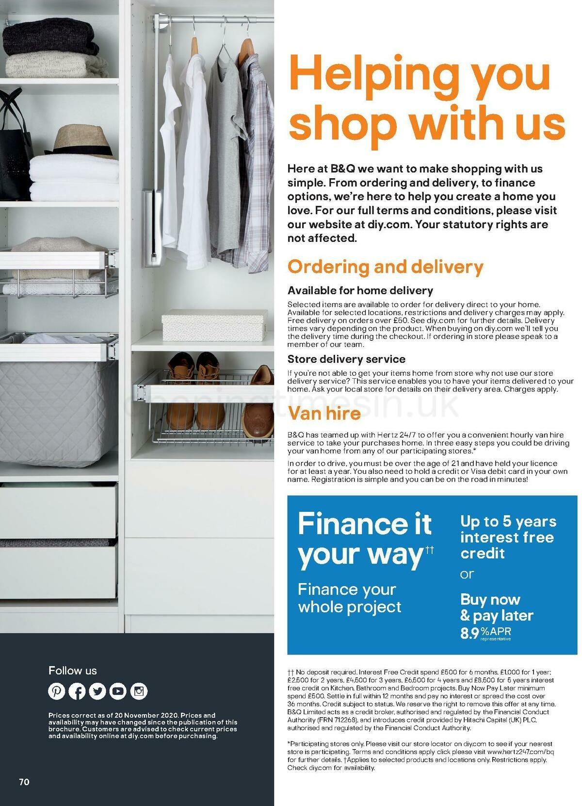 B&Q Indoor Furniture Offers from 10 November