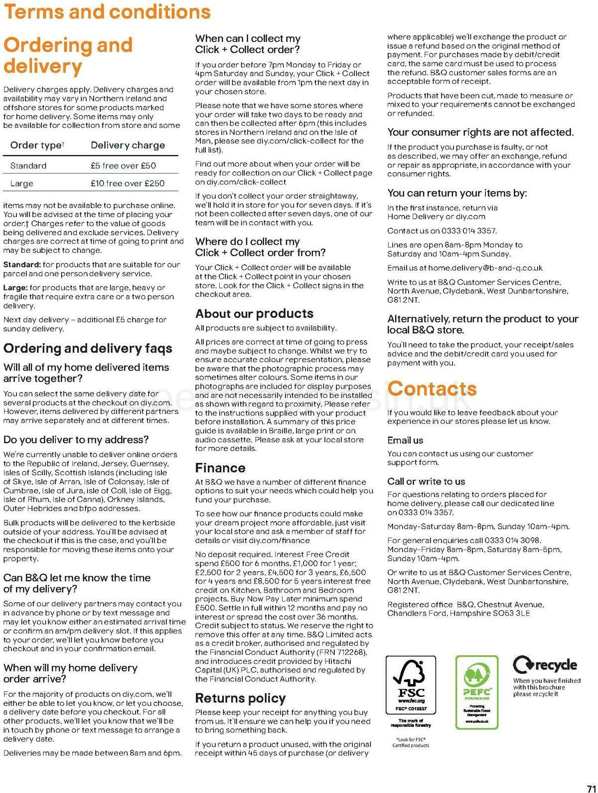 B&Q Indoor Furniture Offers from 10 November