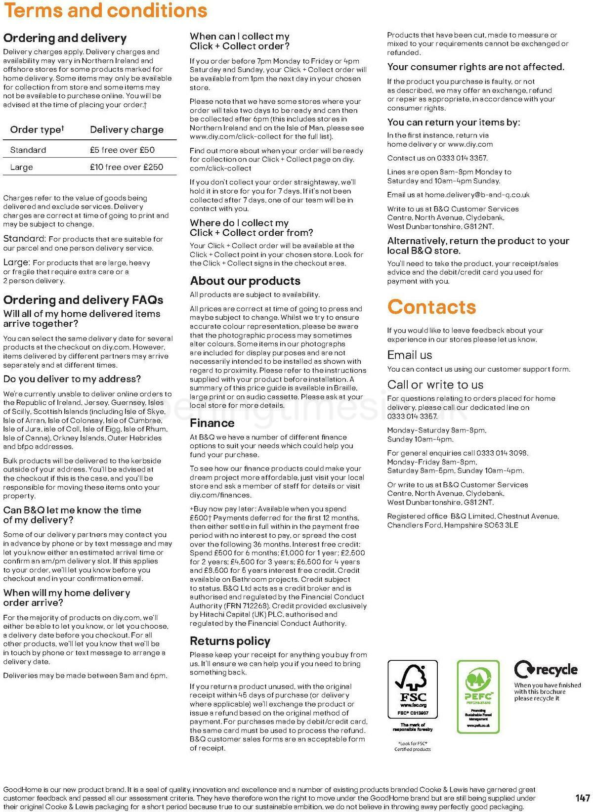 B&Q Bathroom Collections Offers from 1 November