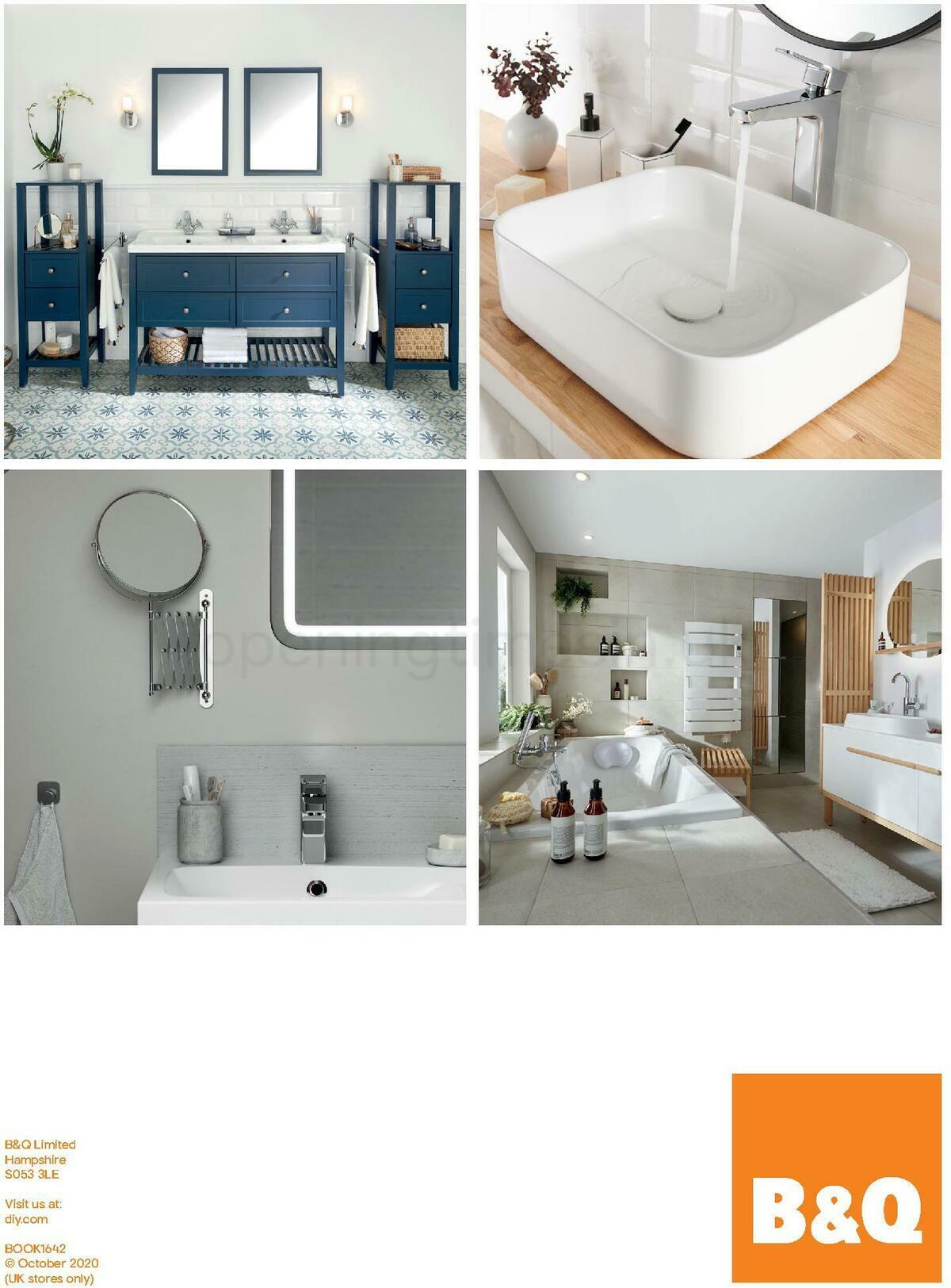 B&Q Bathroom Collections Offers from 1 November