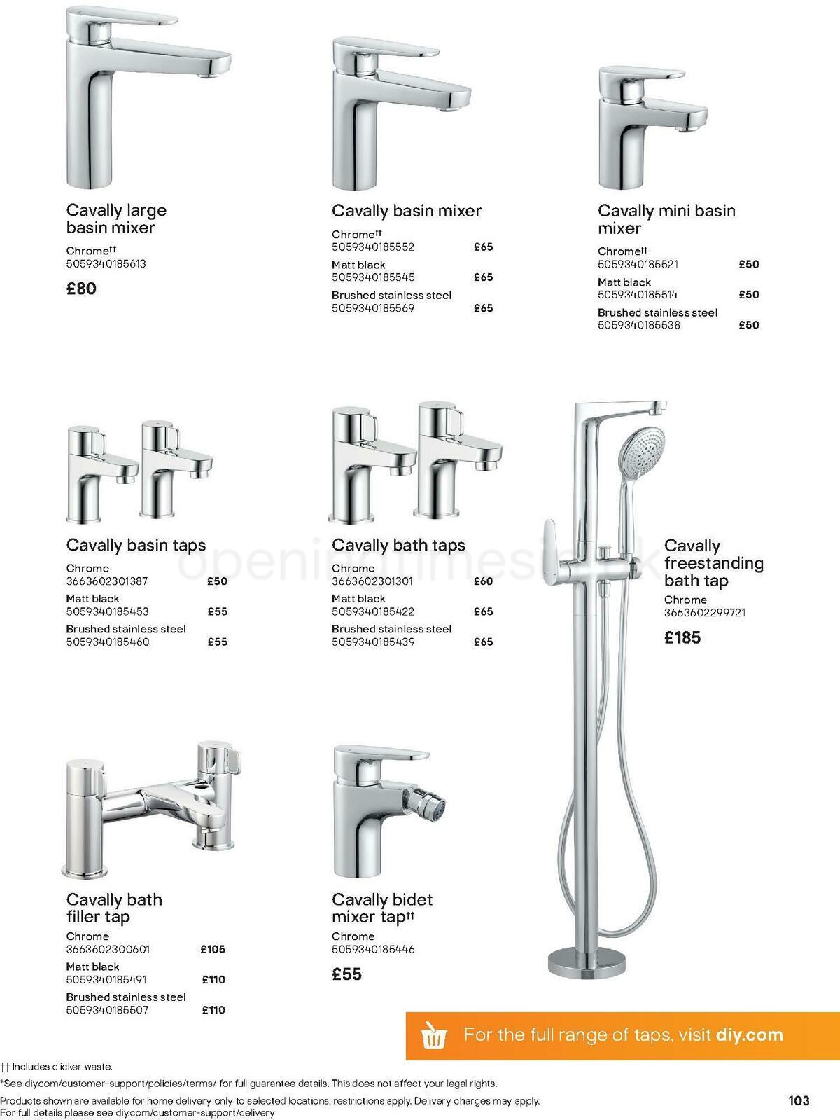 B&Q Bathroom Collections Offers from 1 May
