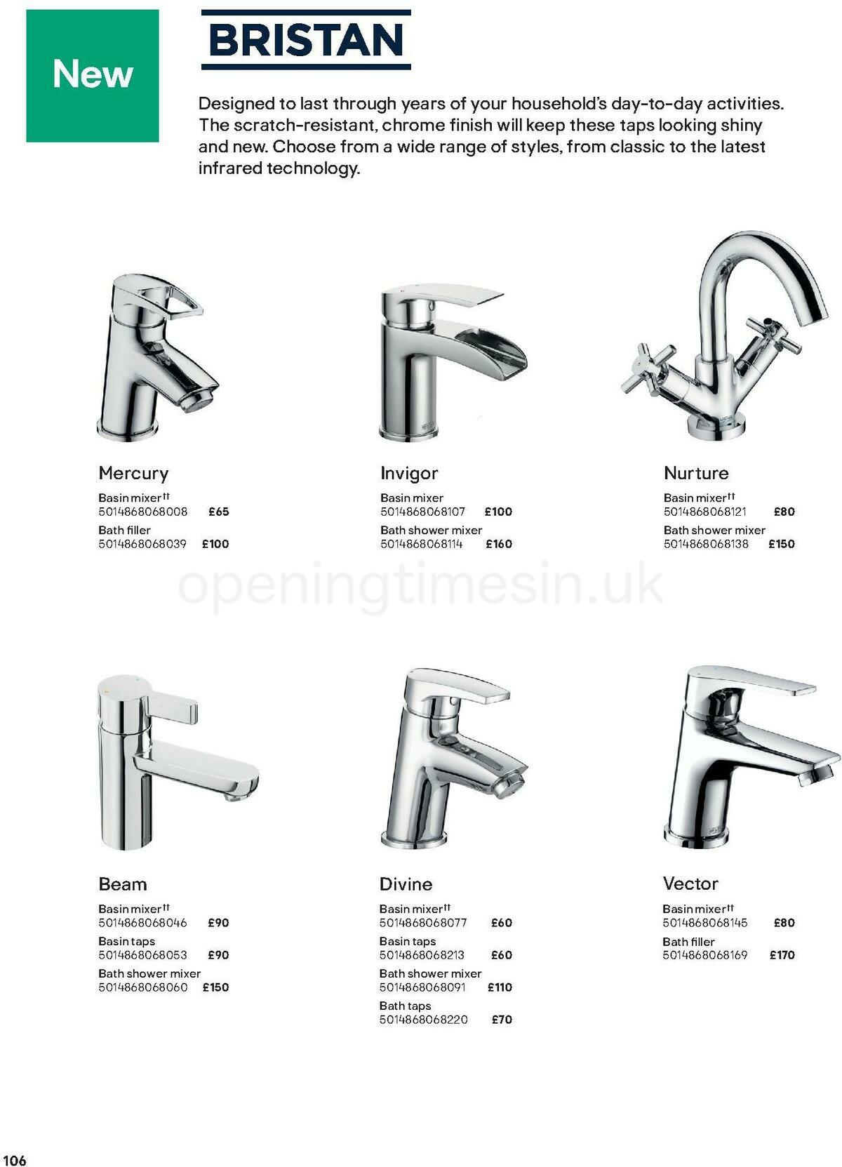 B&Q Bathroom Collections Offers from 1 May