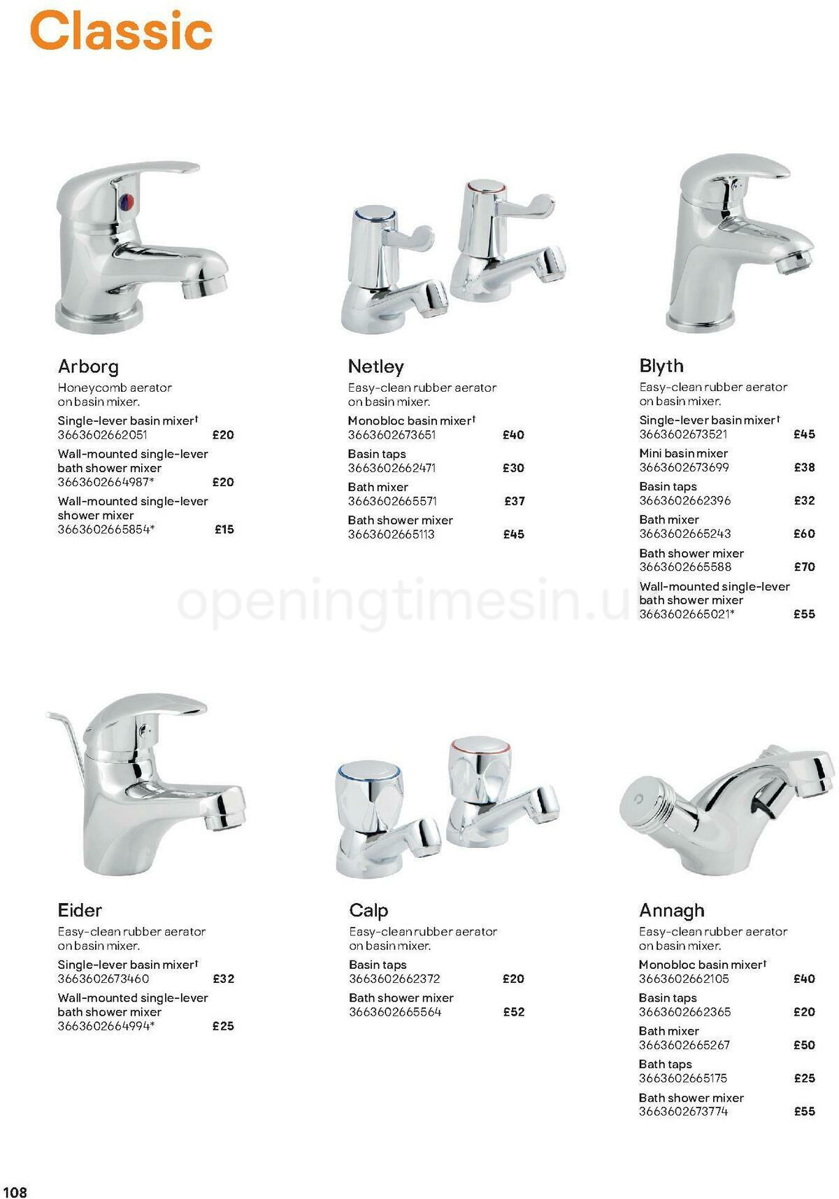 B&Q Bathroom Collections Offers from 1 May