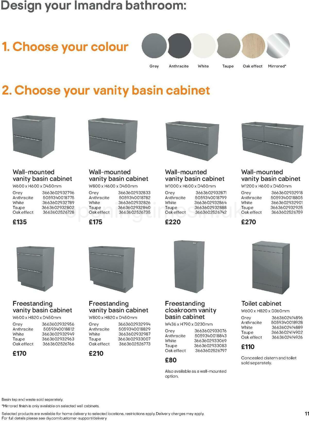 B&Q Bathroom Collections Offers from 1 May