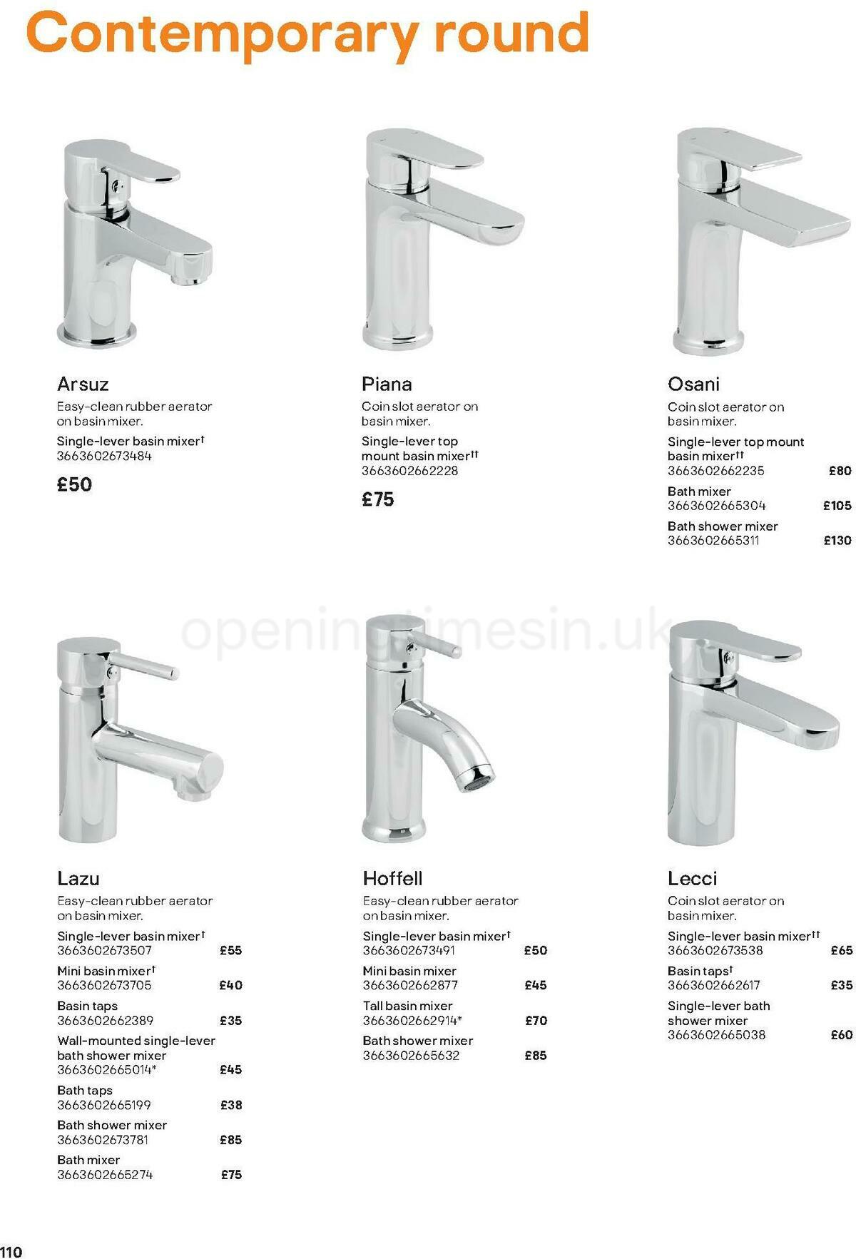 B&Q Bathroom Collections Offers from 1 May