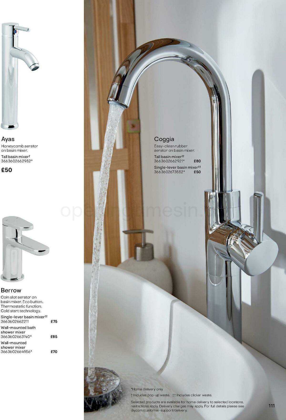 B&Q Bathroom Collections Offers from 1 May
