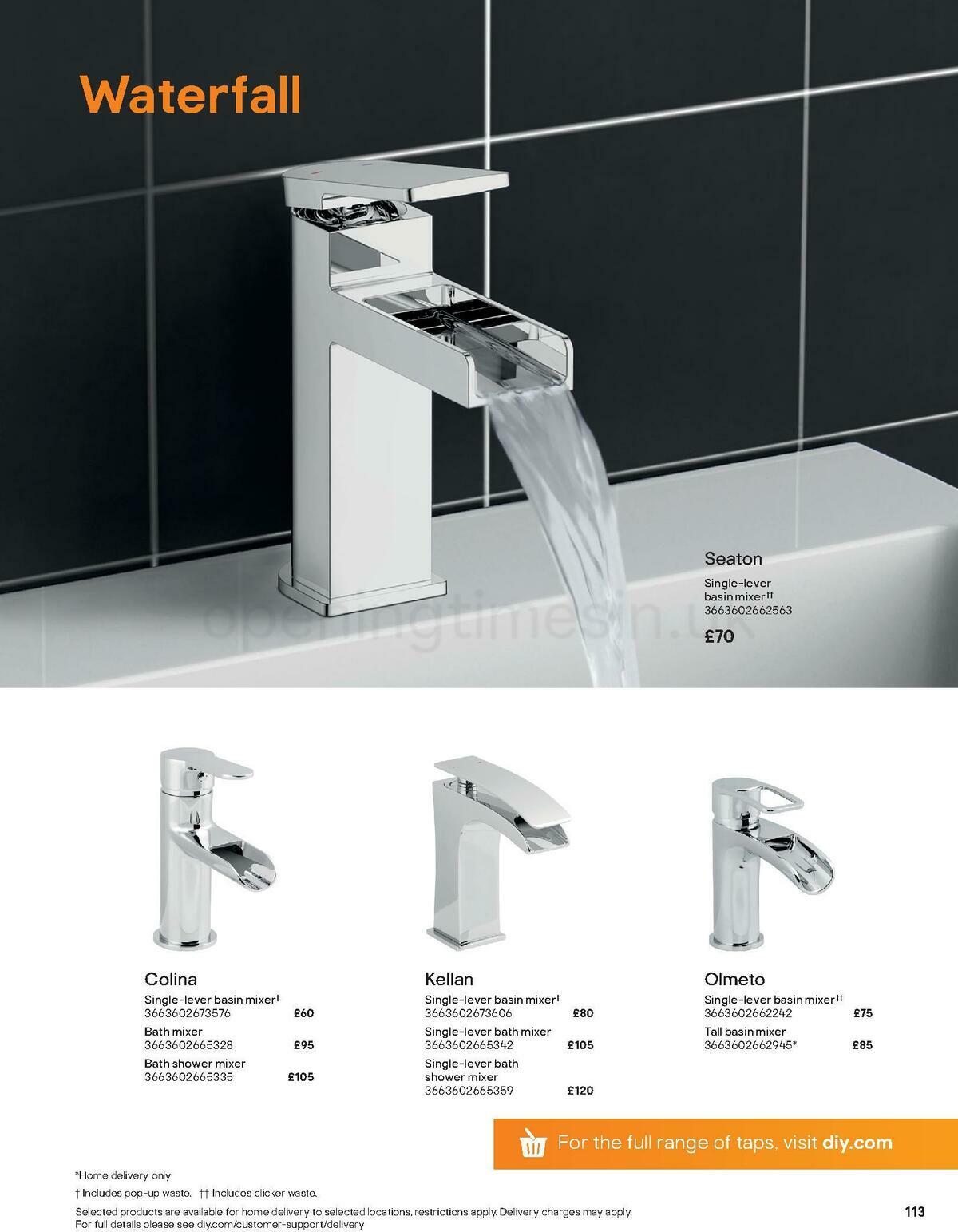 B&Q Bathroom Collections Offers from 1 May