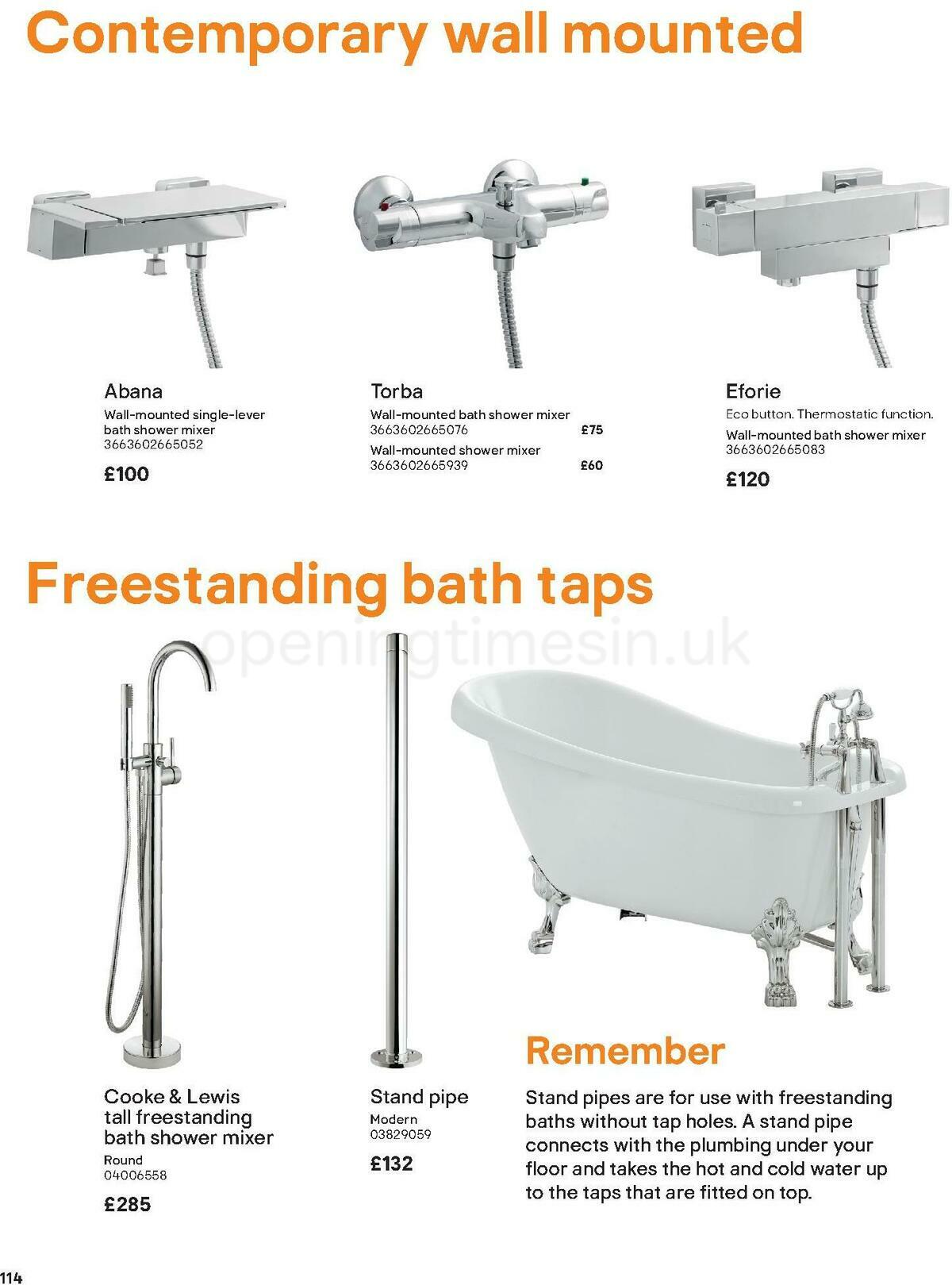 B&Q Bathroom Collections Offers from 1 May