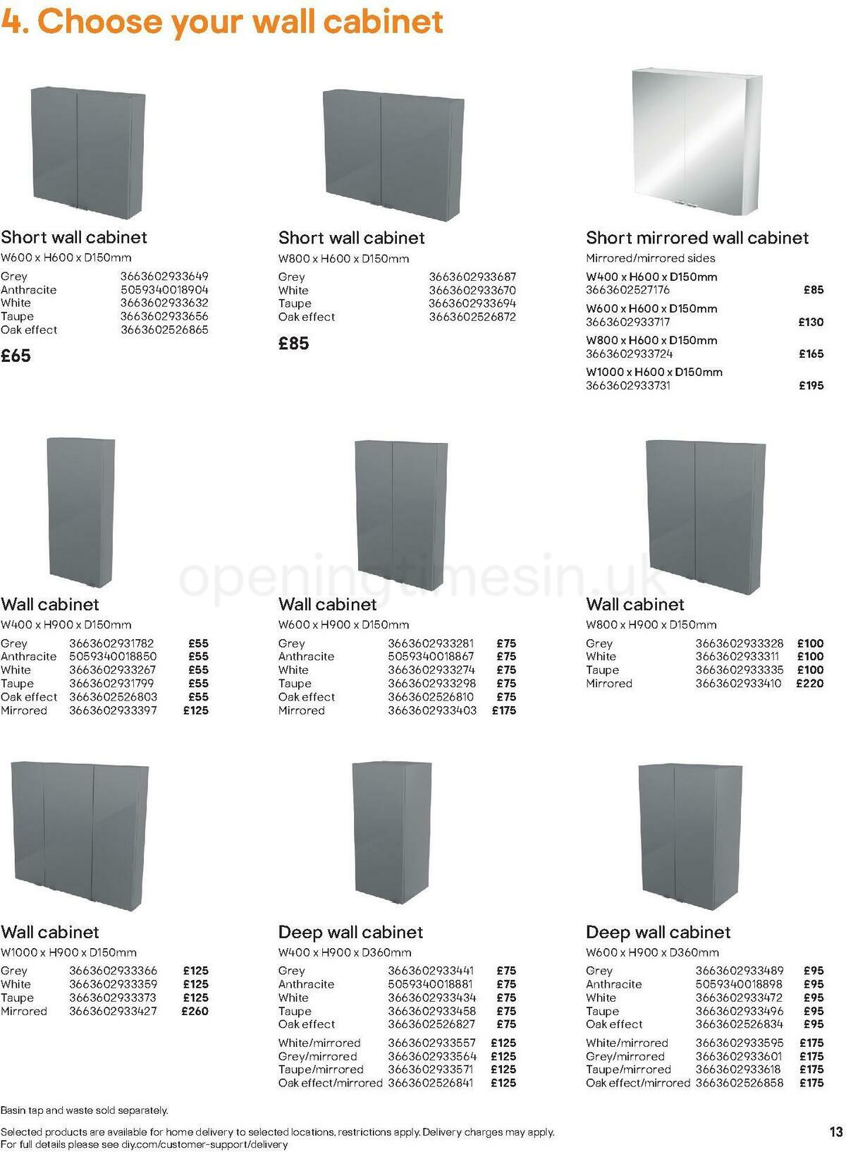 B&Q Bathroom Collections Offers from 1 May