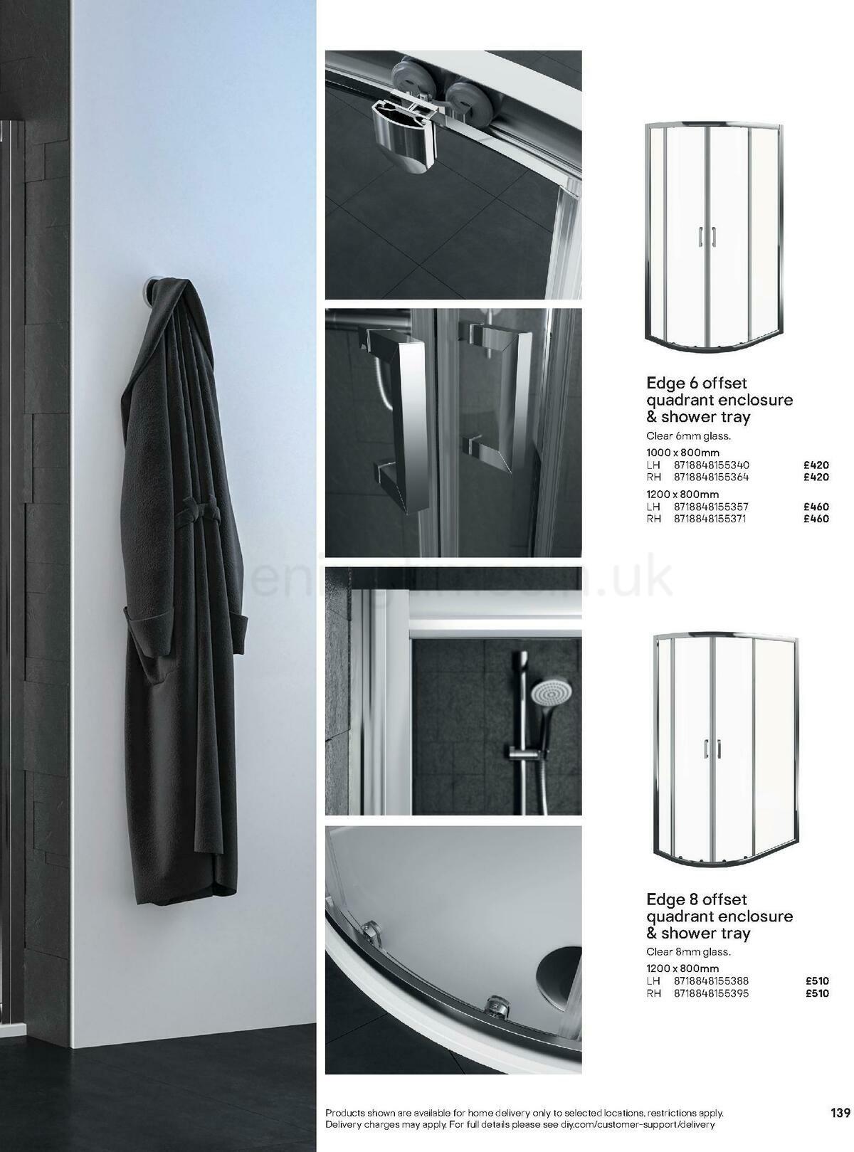 B&Q Bathroom Collections Offers from 1 May