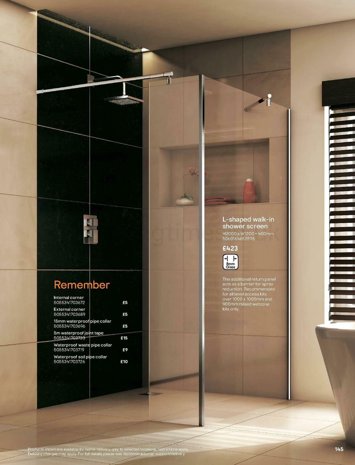 B&Q Bathroom Collections Offers from 1 May