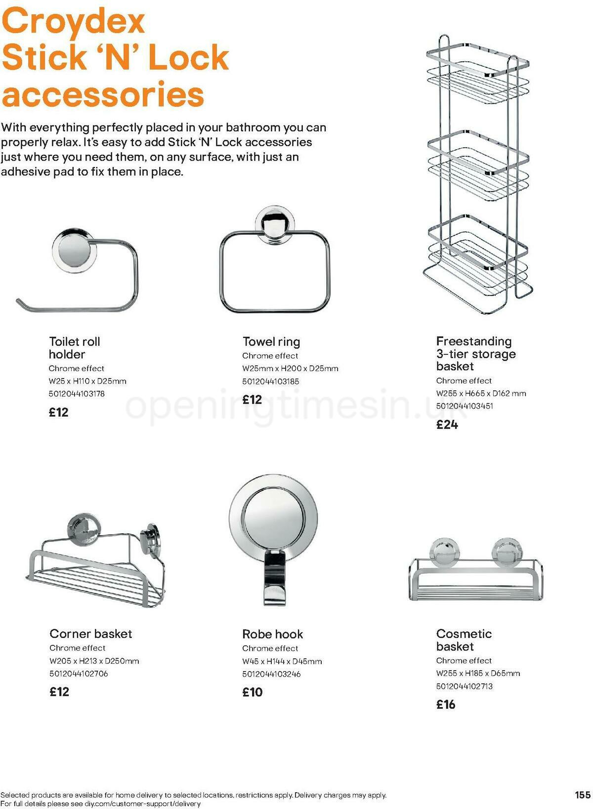 B&Q Bathroom Collections Offers from 1 May