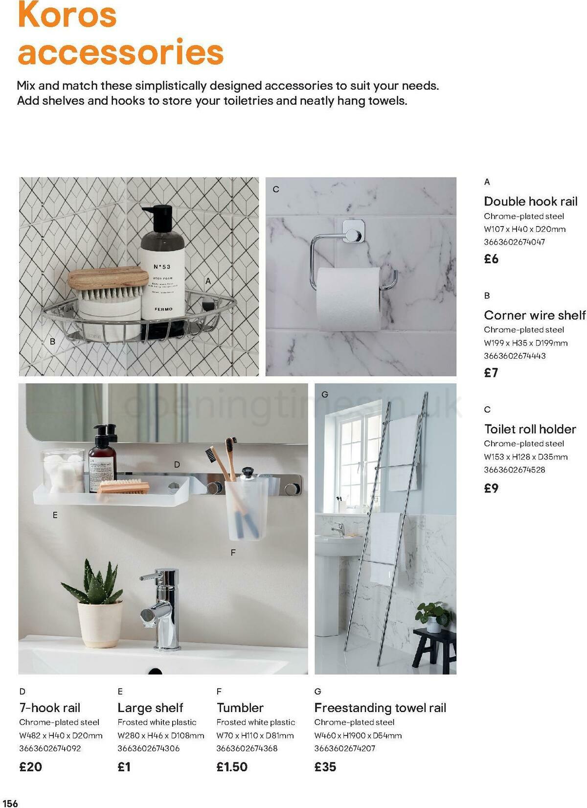 B&Q Bathroom Collections Offers from 1 May