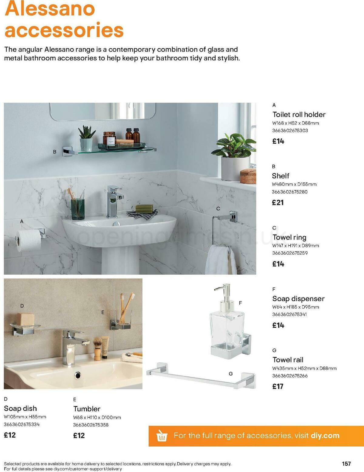 B&Q Bathroom Collections Offers from 1 May