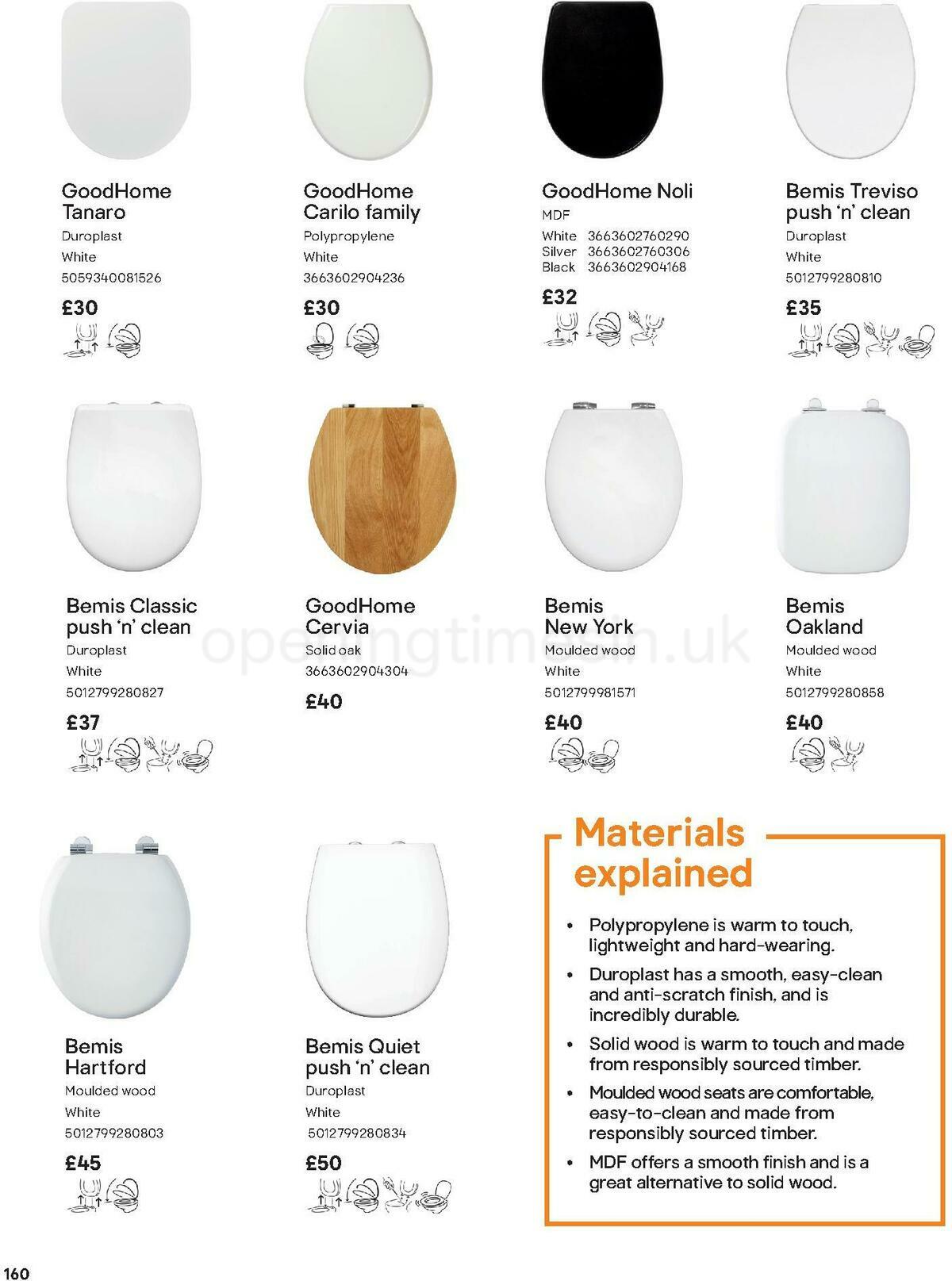 B&Q Bathroom Collections Offers from 1 May