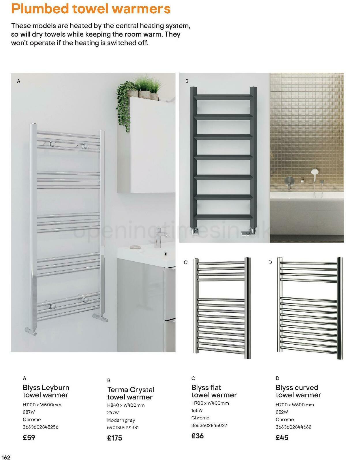 B&Q Bathroom Collections Offers from 1 May