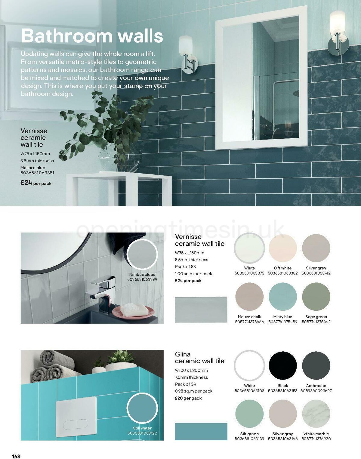 B&Q Bathroom Collections Offers from 1 May