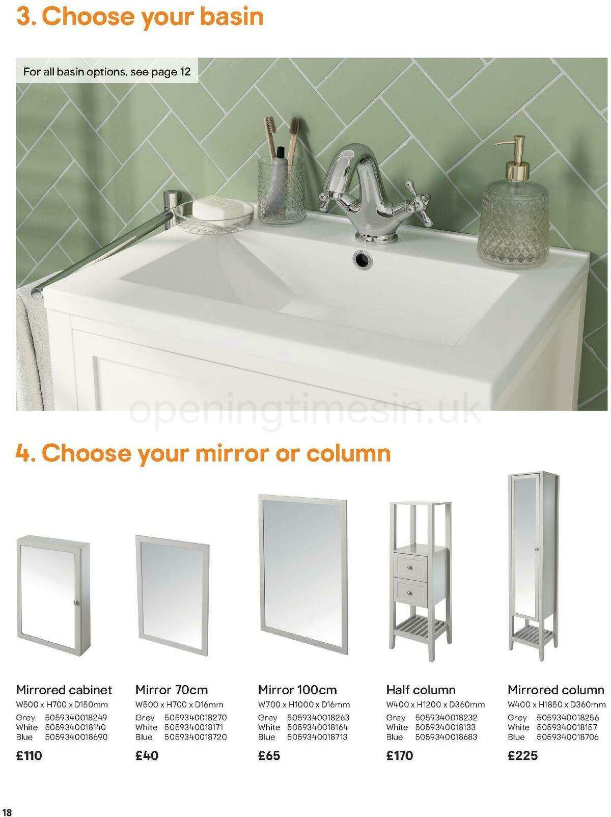 B&Q Bathroom Collections Offers from 1 May