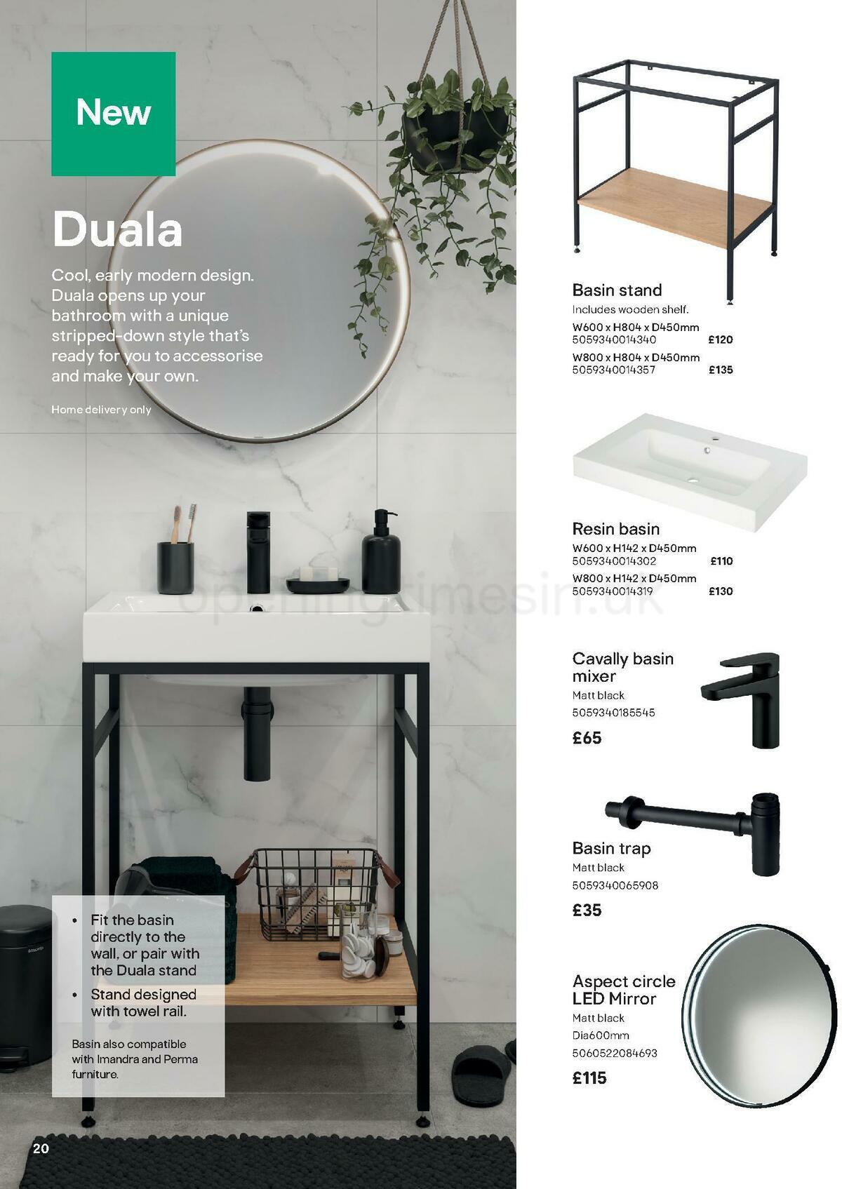 B&Q Bathroom Collections Offers from 1 May