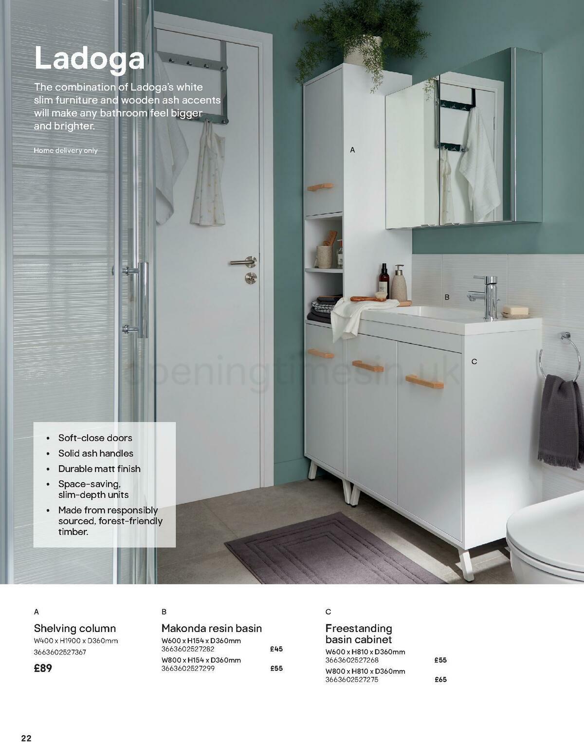 B&Q Bathroom Collections Offers from 1 May