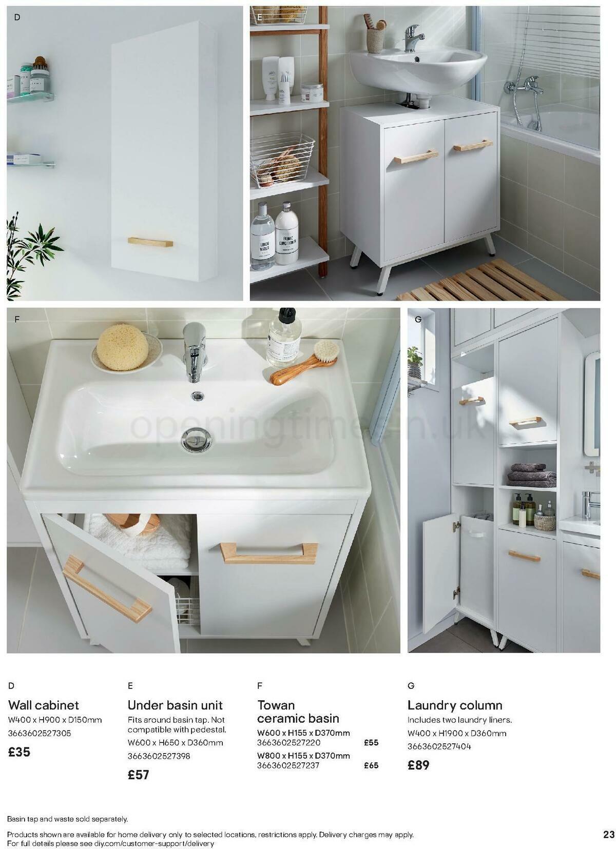 B&Q Bathroom Collections Offers from 1 May