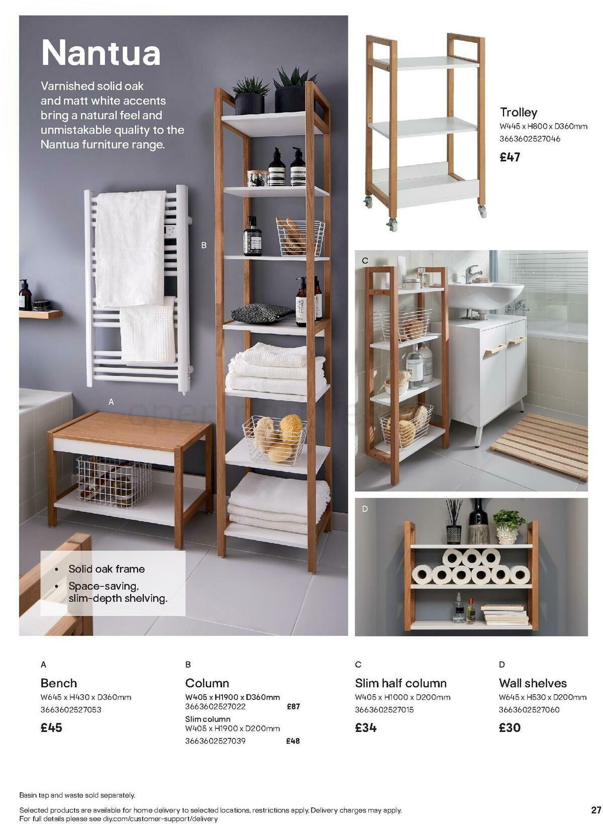 B&Q Bathroom Collections Offers from 1 May