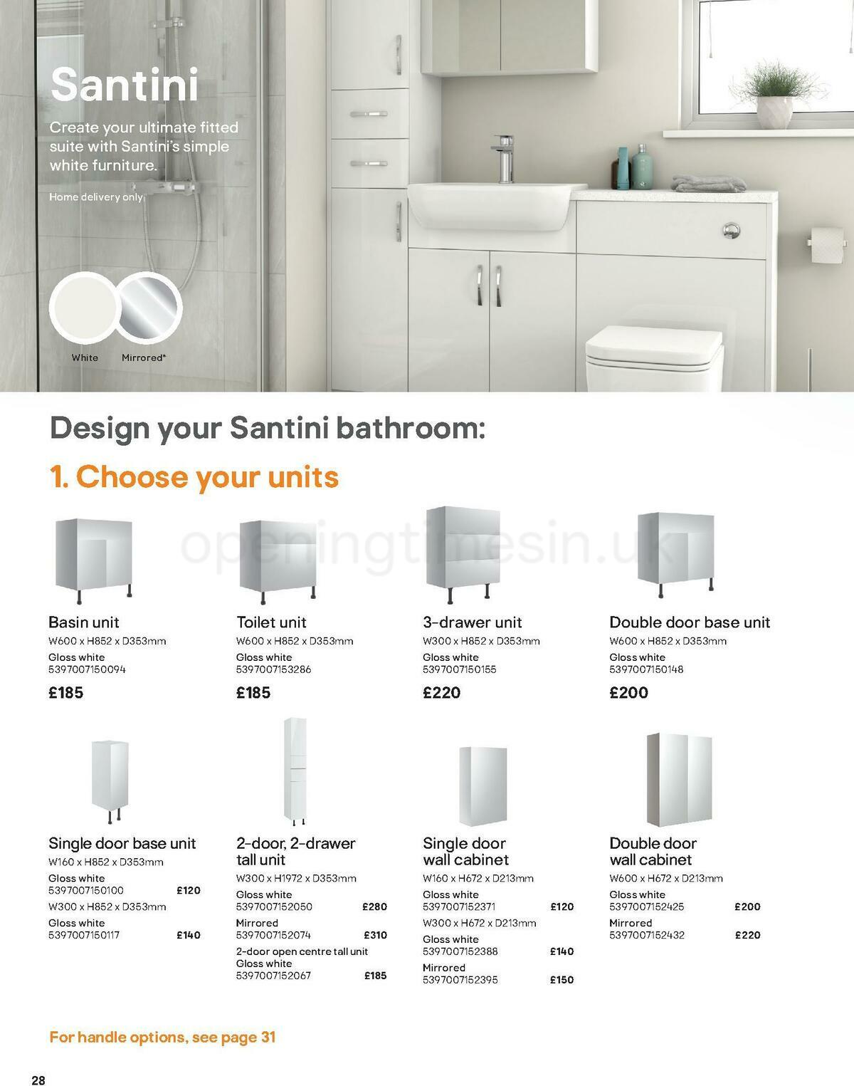 B&Q Bathroom Collections Offers from 1 May