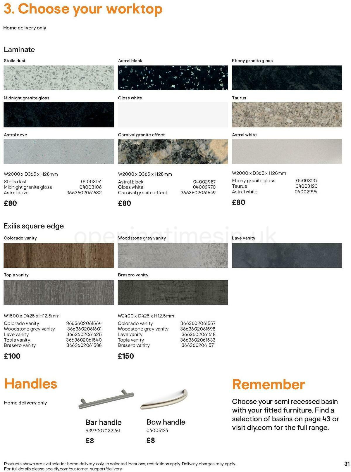 B&Q Bathroom Collections Offers from 1 May