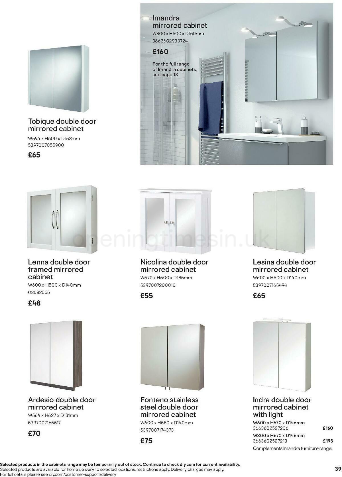 B&Q Bathroom Collections Offers from 1 May