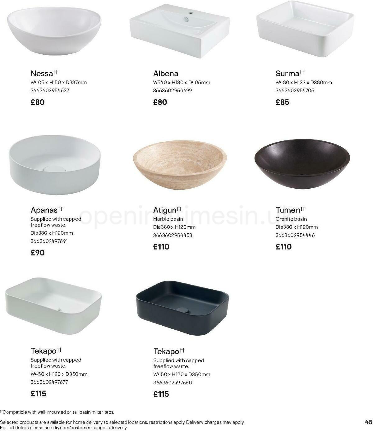 B&Q Bathroom Collections Offers from 1 May