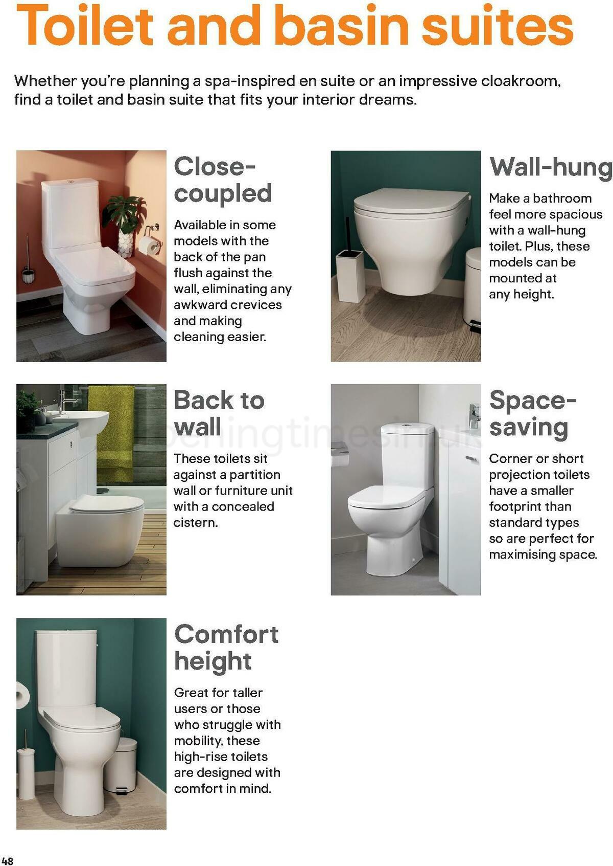B&Q Bathroom Collections Offers from 1 May