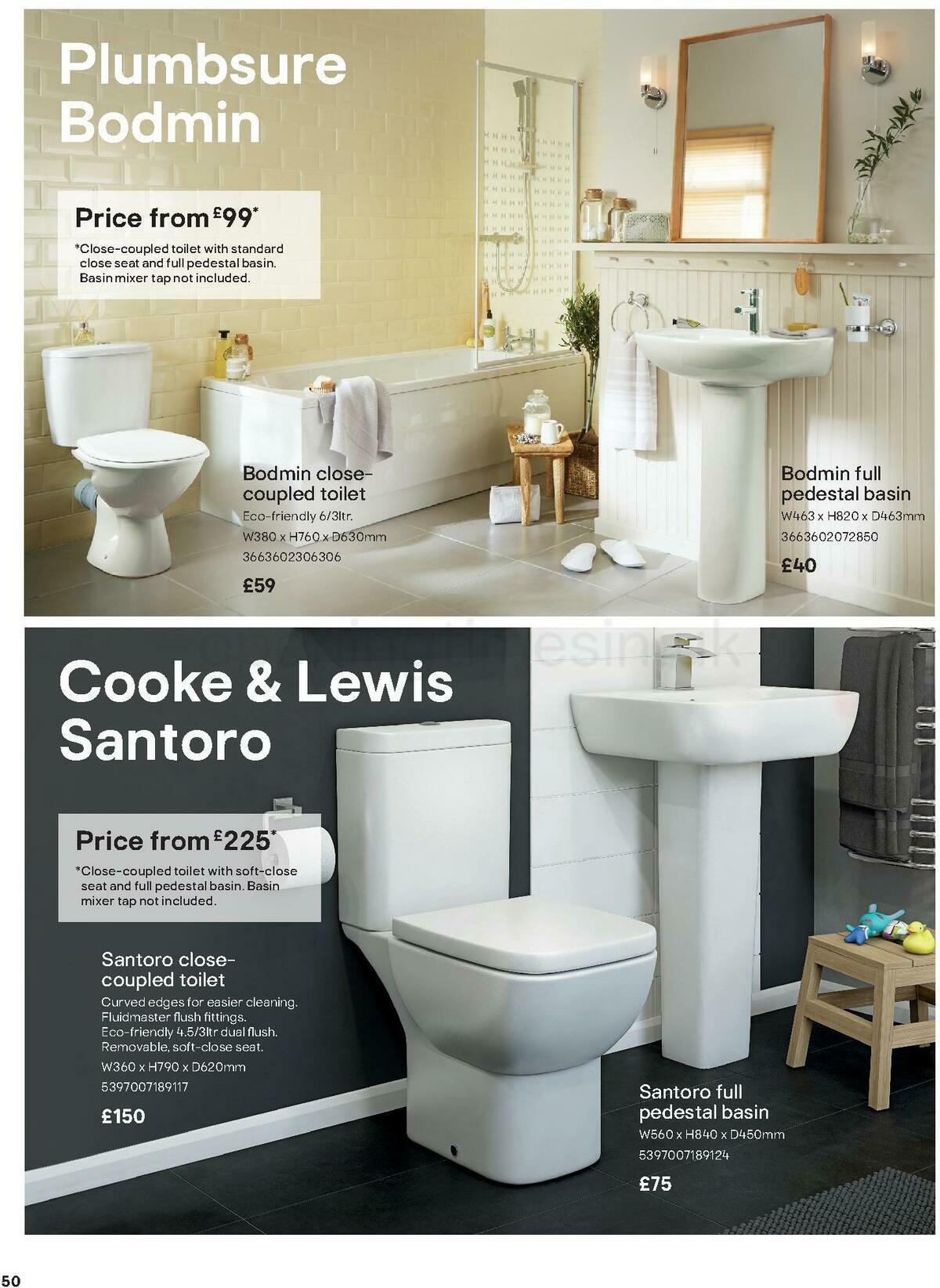 B&Q Bathroom Collections Offers from 1 May