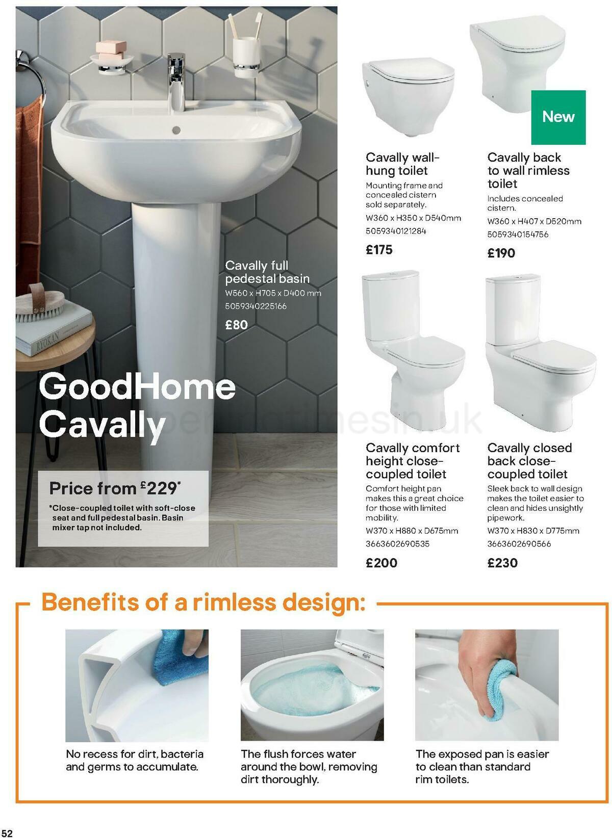 B&Q Bathroom Collections Offers from 1 May